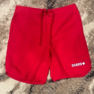Sporti Men's Red Lifeguard Board Shorts